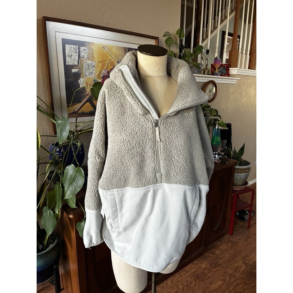 The North Face Tundra 200 Half-Zip Oversized Fleece Sherpa Pullover Womens M